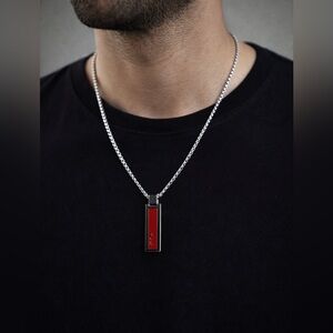 Prada Luna Rossa Necklace| Red and Silver
